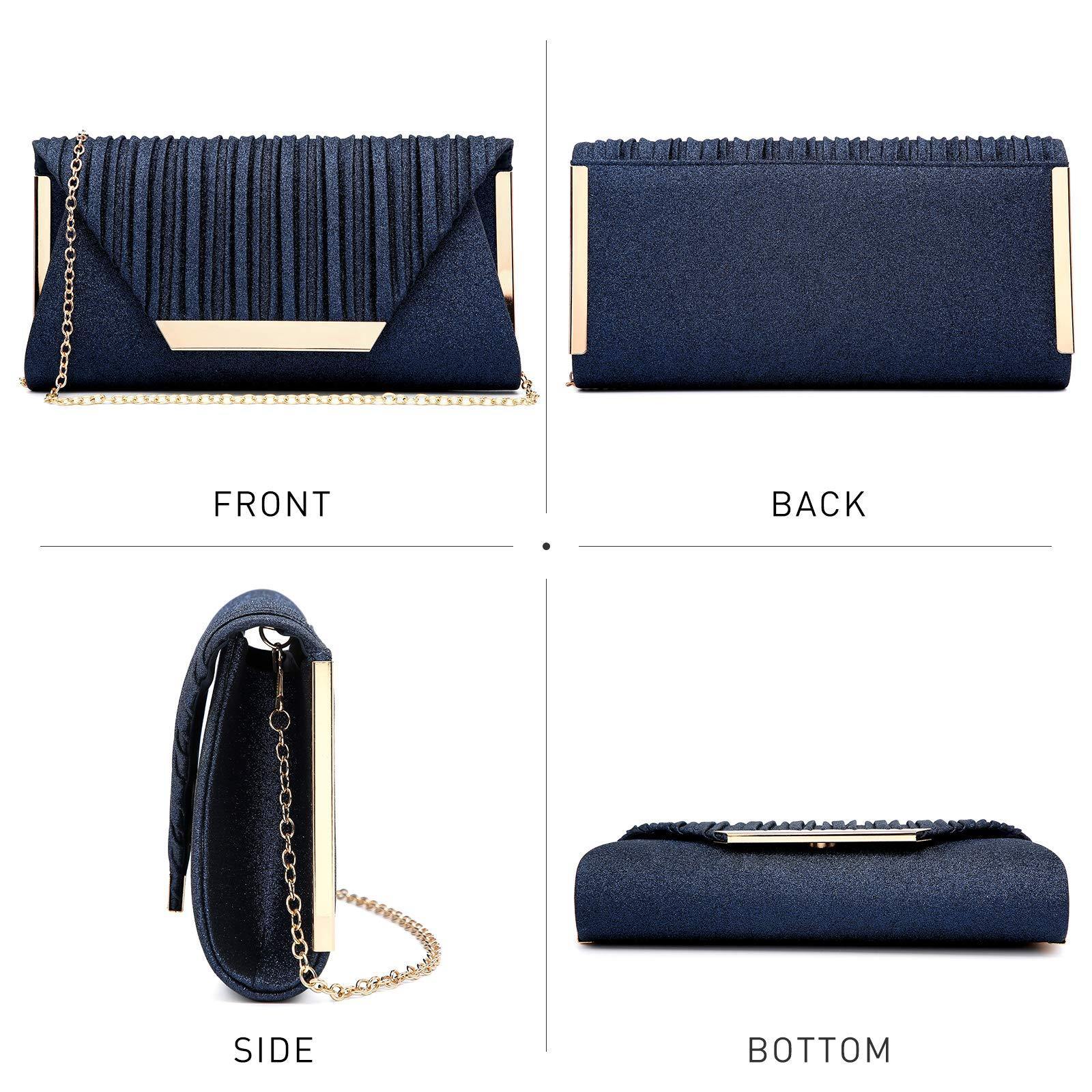 Dasein Glitter Flap Envelope Clutch Purses Evening Bags Wedding Party Prom Purse - Dasein Bags