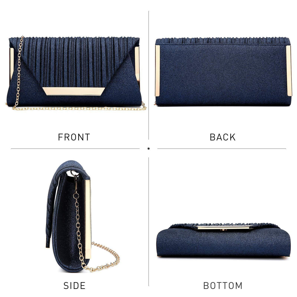 Dasein Glitter Flap Envelope Clutch Purses Evening Bags Wedding Party Prom Purse - Dasein Bags