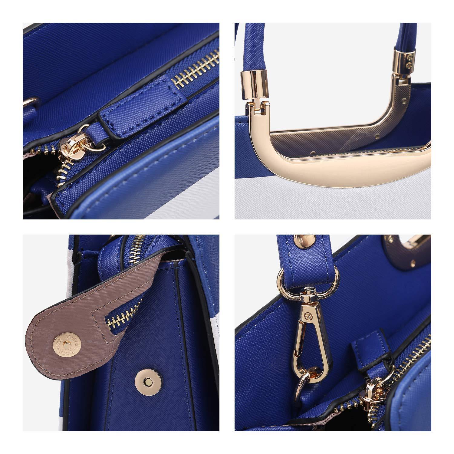 Saffiano Striped Briefcase Handbag - Dasein Bags