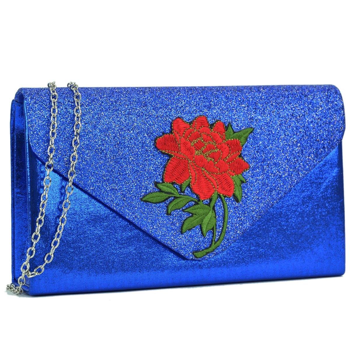 Women Flower Evening Bags Clutch Handbags Wedding Party Prom Envelope Purses - Dasein Bags