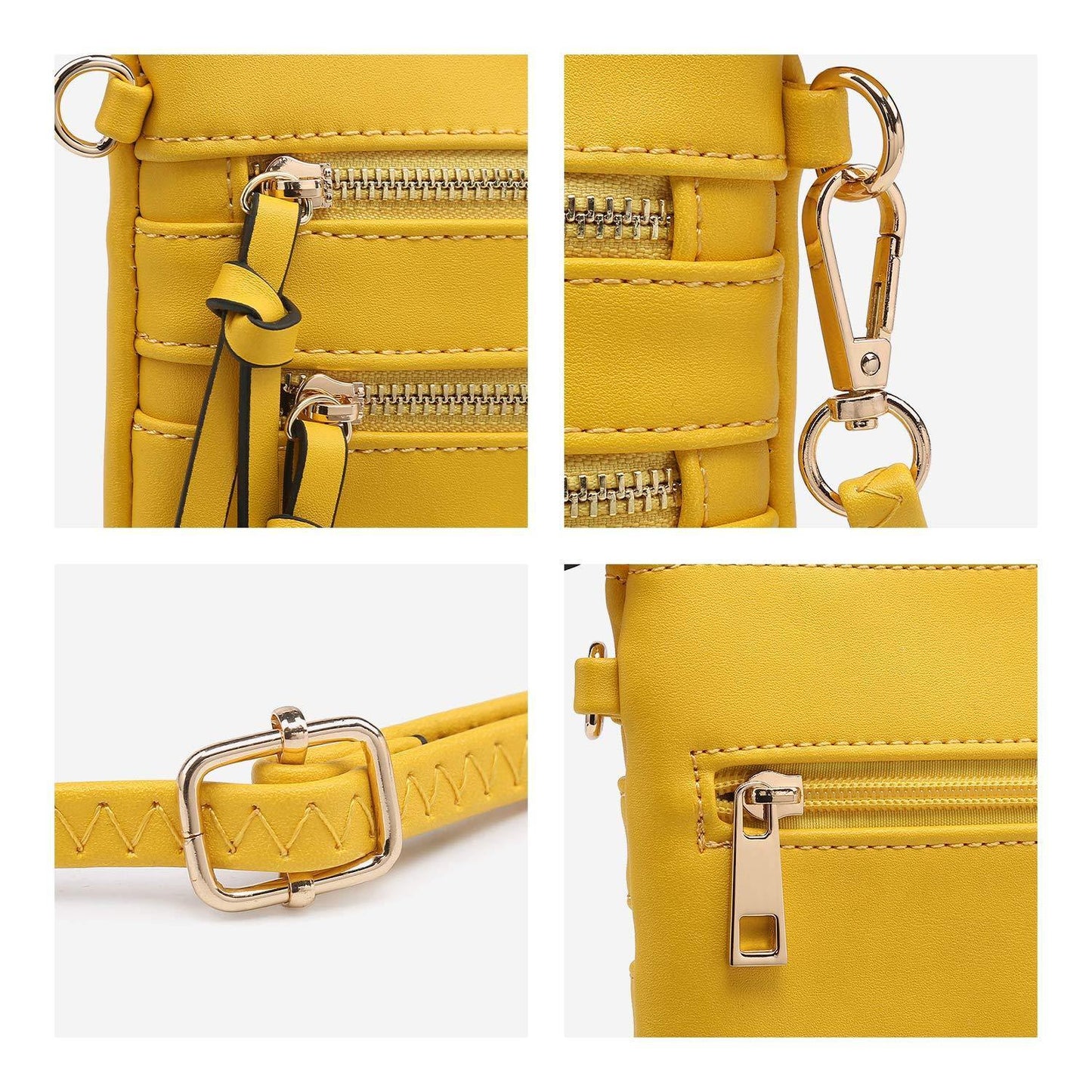 Lightweight Functional Multi Pocket Vegan Leather Shoulder Crossbody Bag l Dasein - Dasein Bags