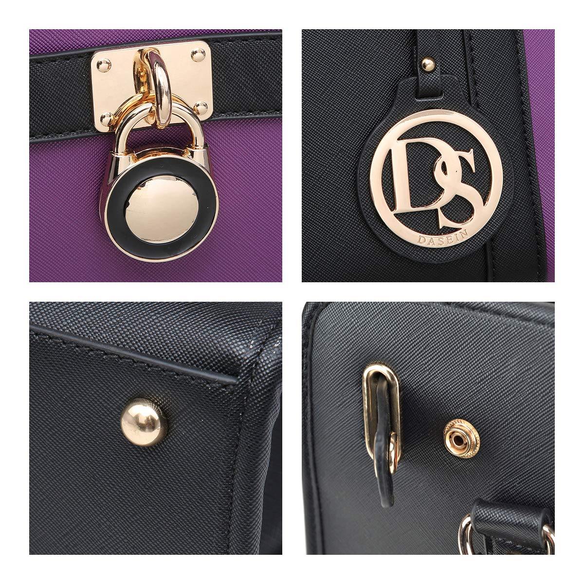 Two Tone Satchel Top Handle Bags Work Tote with Matching Wallet l Dasein - Dasein Bags