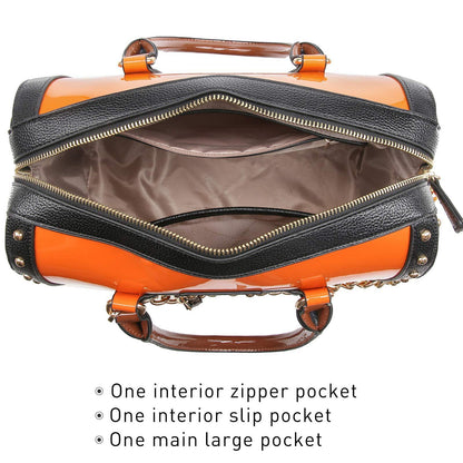 Shiny Patent Handbags Barrel Top Handle Bag for Women l Dasein - Dasein Bags