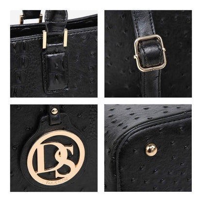 Fashion Embossed Pattern Tote with Matching Wallet - Dasein Bags