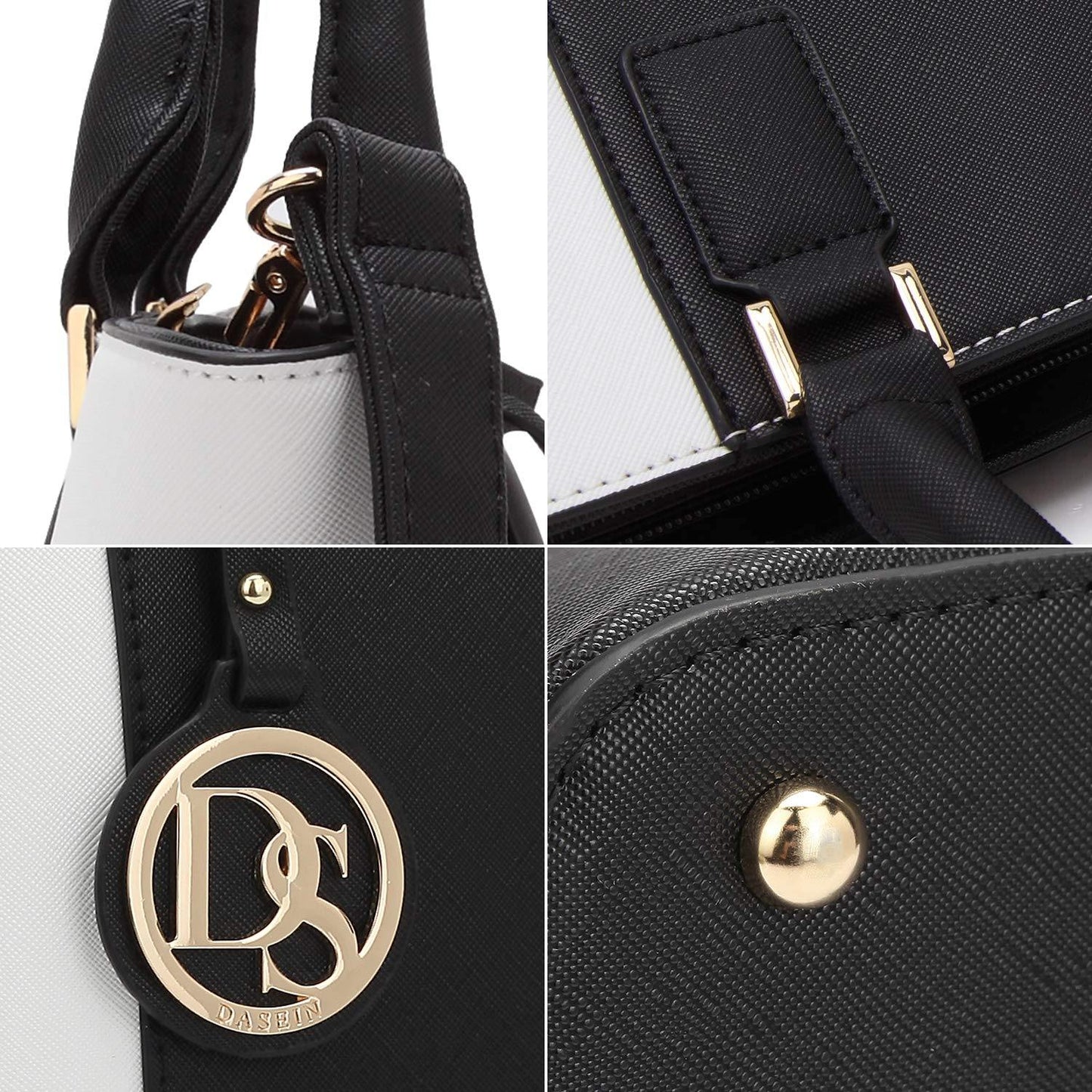 Fashion Stitching Color Large Tote Bag with Matching Wallet l Dasein - Dasein Bags