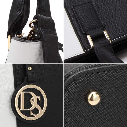 Fashion Stitching Color Large Tote Bag with Matching Wallet l Dasein - Dasein Bags