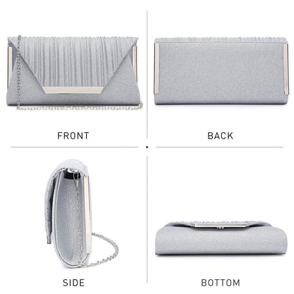 Dasein Glitter Flap Envelope Clutch Purses Evening Bags Wedding Party Prom Purse - Dasein Bags