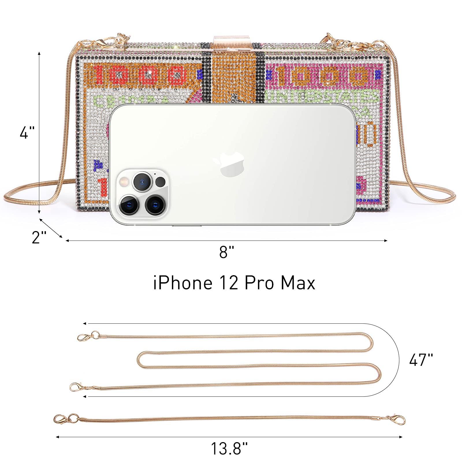 Stack of Cash Dollars Clutch Party Purse Crystal Evening Bag Cocktail for Women - Dasein Bags