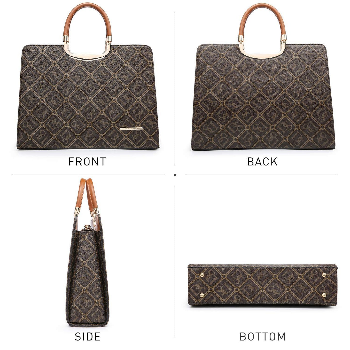 Monogram Briefcase with Matching Wristlet - Dasein Bags