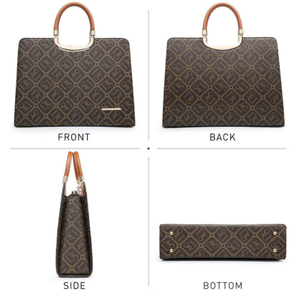 Monogram Briefcase with Matching Wristlet - Dasein Bags