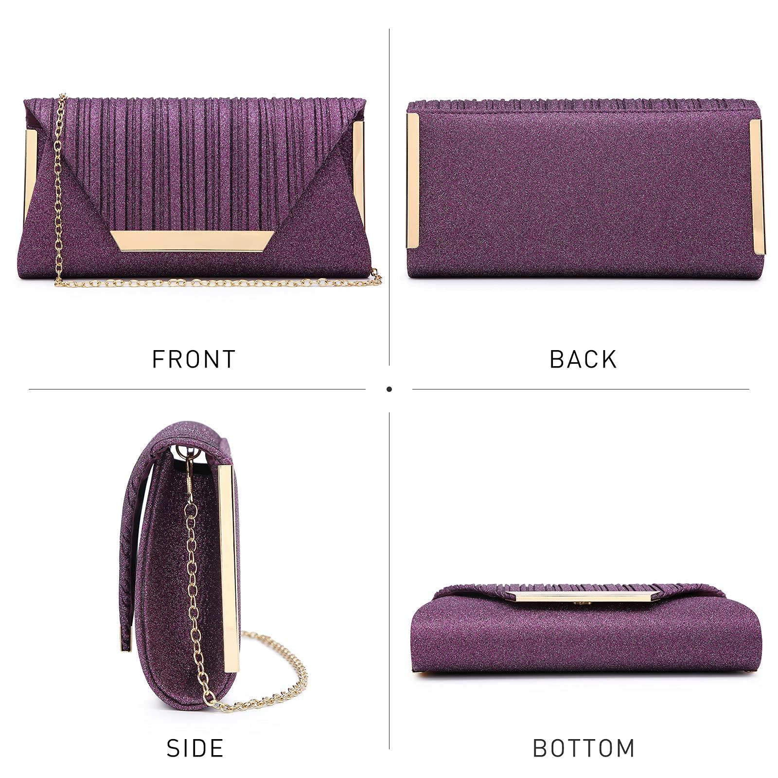 Dasein Glitter Flap Envelope Clutch Purses Evening Bags Wedding Party Prom Purse - Dasein Bags