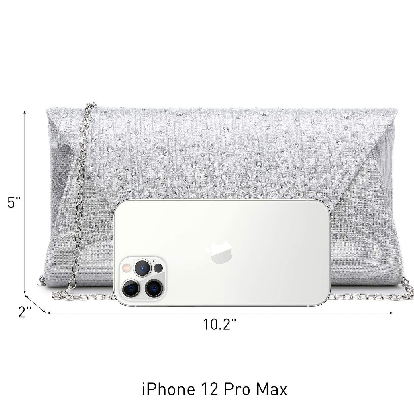 Women Glitter Rhinestone Wedding Evening Purse Envelope Clutch Dasein - Dasein Bags