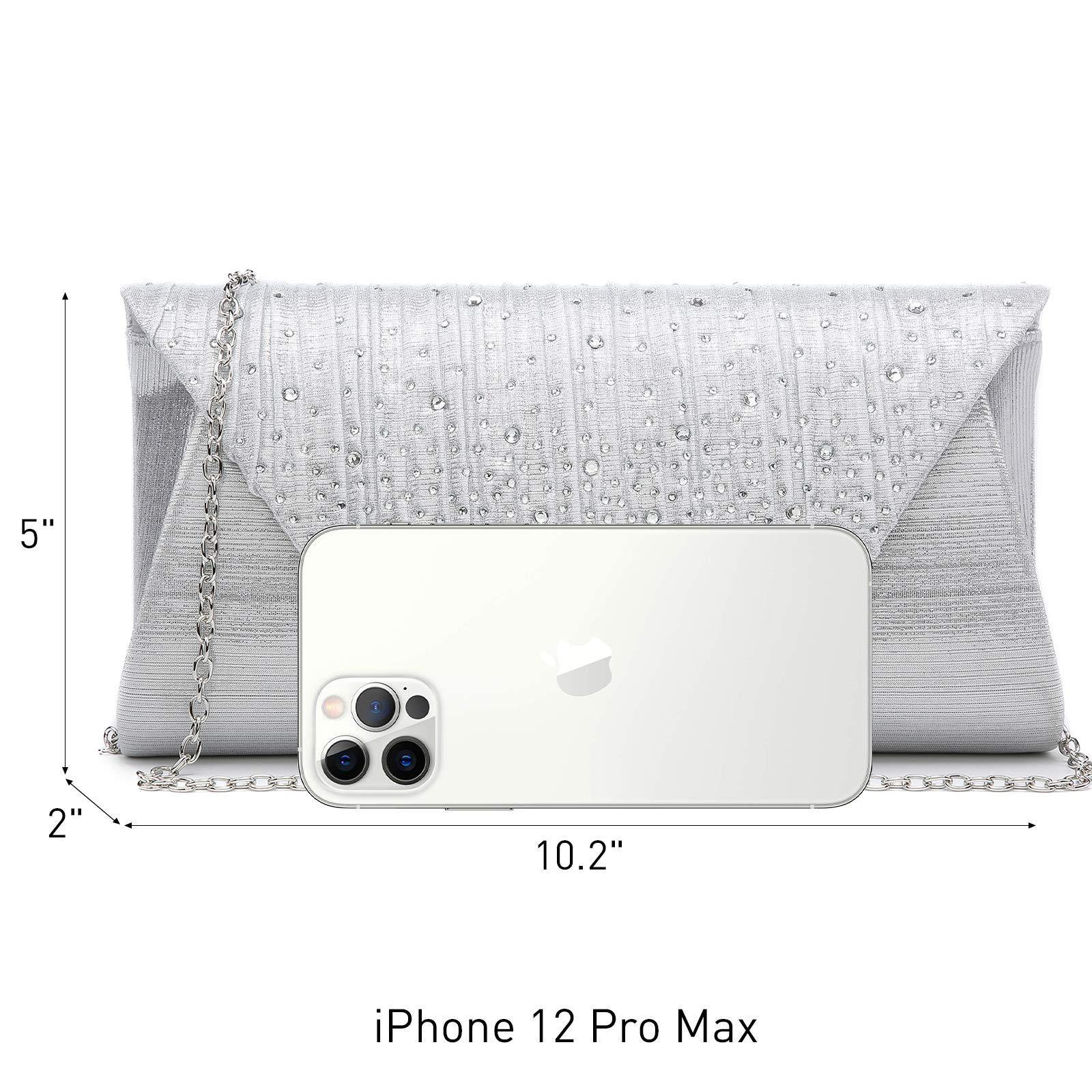 Women Glitter Rhinestone Wedding Evening Purse Envelope Clutch Dasein - Dasein Bags