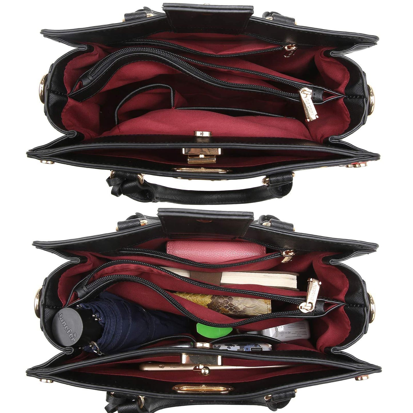 Studded Handbag with Matching Wristlet - Dasein Bags