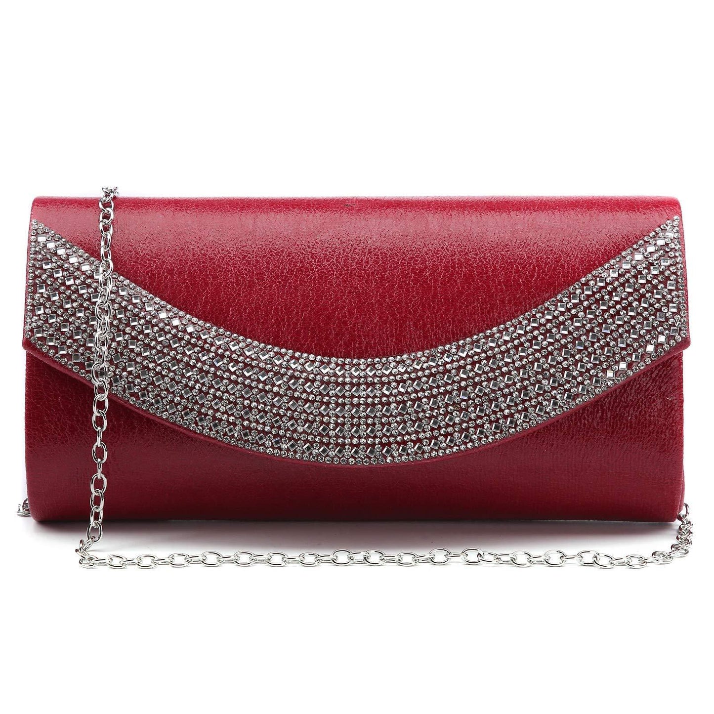 PU Leather Rhinestone Evening Bags Formal Wedding Party Purse Dasein - Dasein Bags