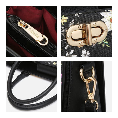 Twist Lock Handbag with Matching Wristlet - Dasein Bags