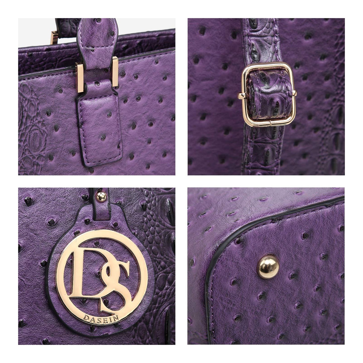 Fashion Embossed Pattern Tote with Matching Wallet - Dasein Bags