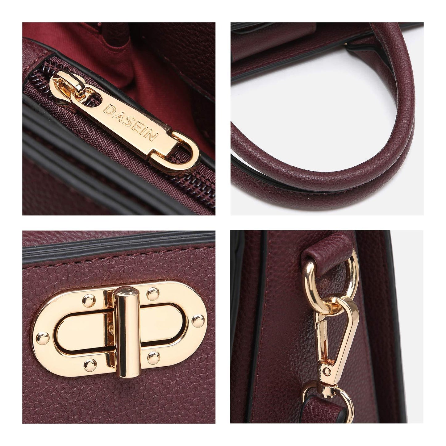 Twist Lock Handbag with Matching Wristlet - Dasein Bags