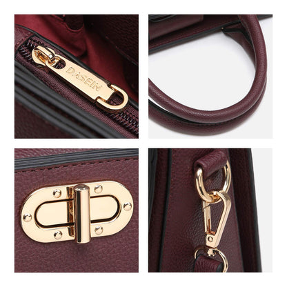 Twist Lock Handbag with Matching Wristlet - Dasein Bags