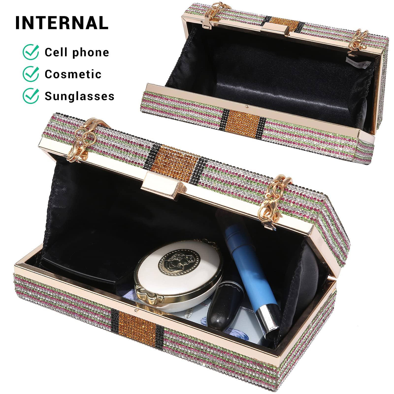 Stack of Cash Dollars Clutch Party Purse Crystal Evening Bag Cocktail for Women - Dasein Bags