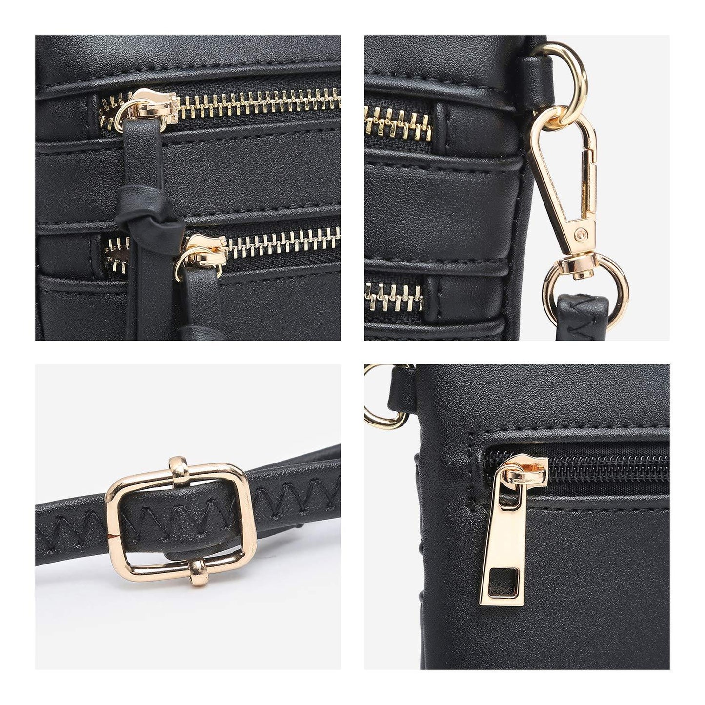 Lightweight Functional Multi Pocket Vegan Leather Shoulder Crossbody Bag l Dasein - Dasein Bags