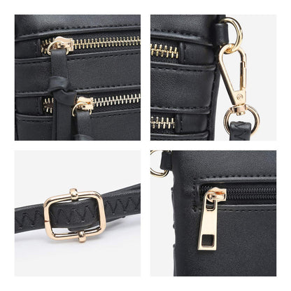 Lightweight Functional Multi Pocket Vegan Leather Shoulder Crossbody Bag l Dasein - Dasein Bags