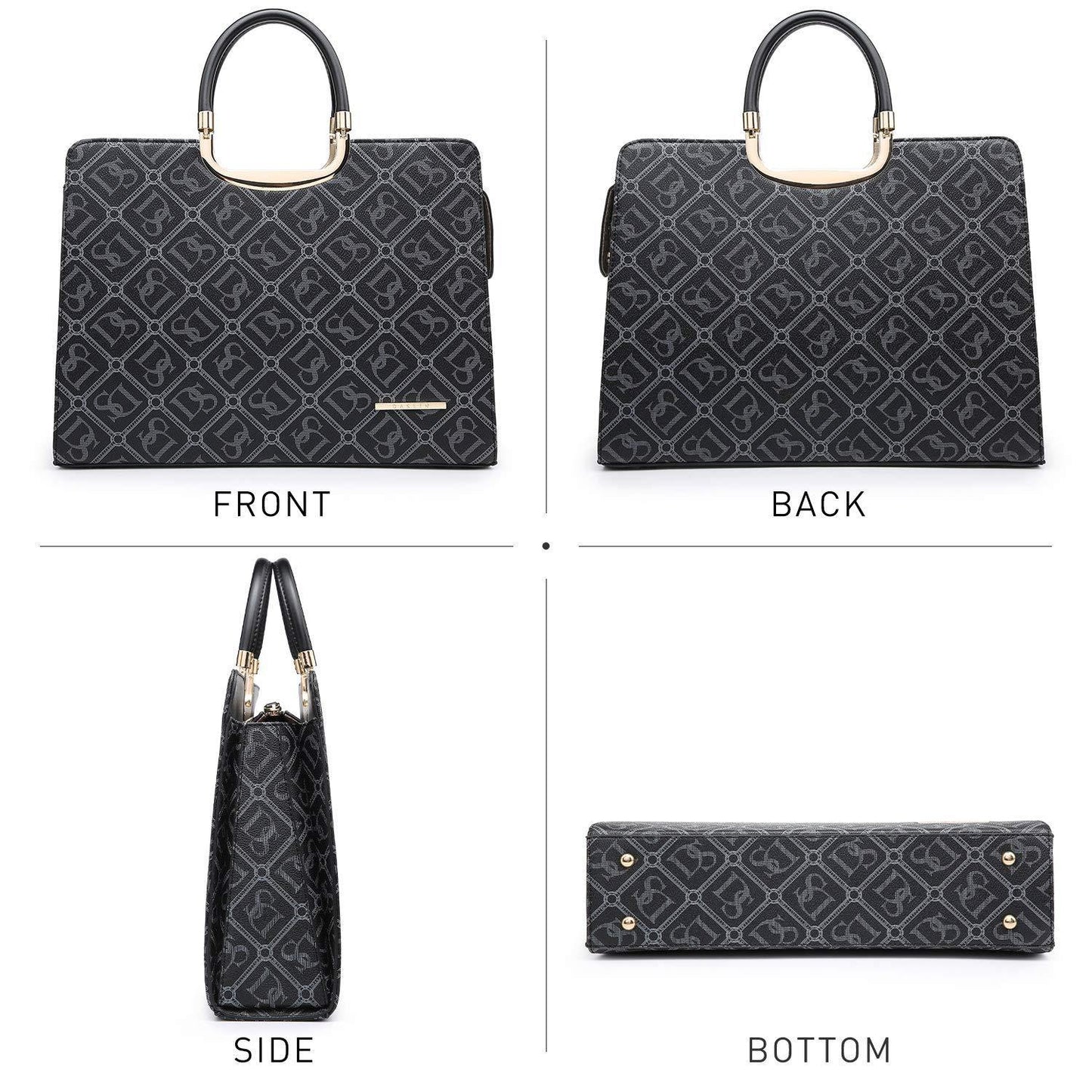 Monogram Briefcase with Matching Wristlet - Dasein Bags