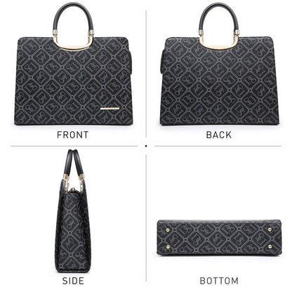 Monogram Briefcase with Matching Wristlet - Dasein Bags