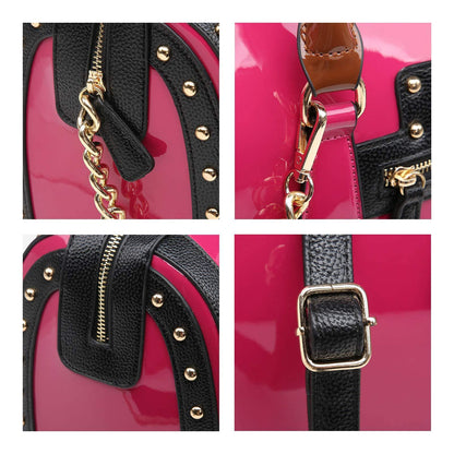 Shiny Patent Handbags Barrel Top Handle Bag for Women l Dasein - Dasein Bags