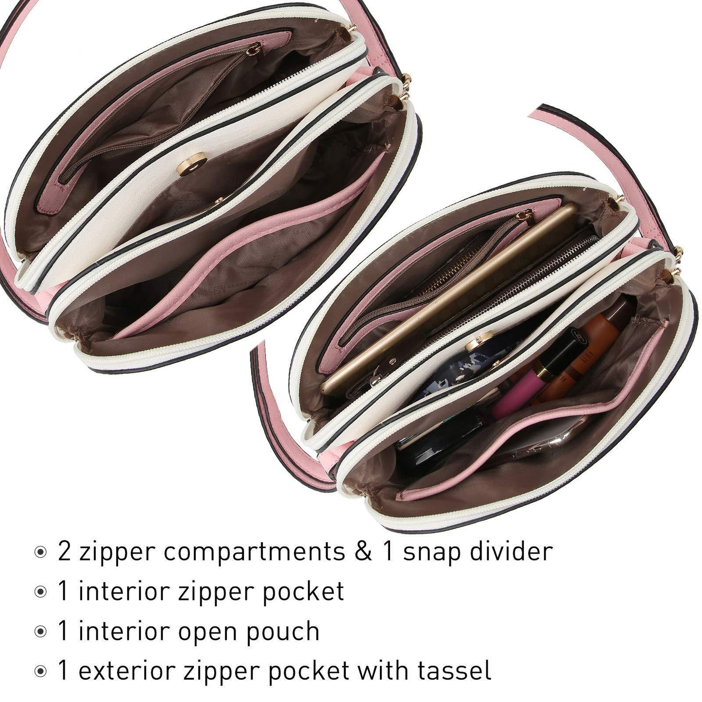 Two-Tone Tassel Crossbody Bag - Dasein Bags