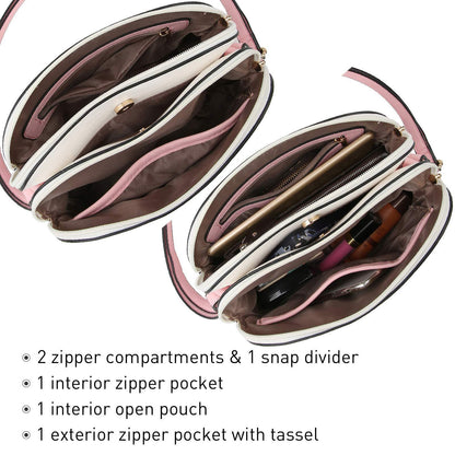 Two-Tone Tassel Crossbody Bag - Dasein Bags