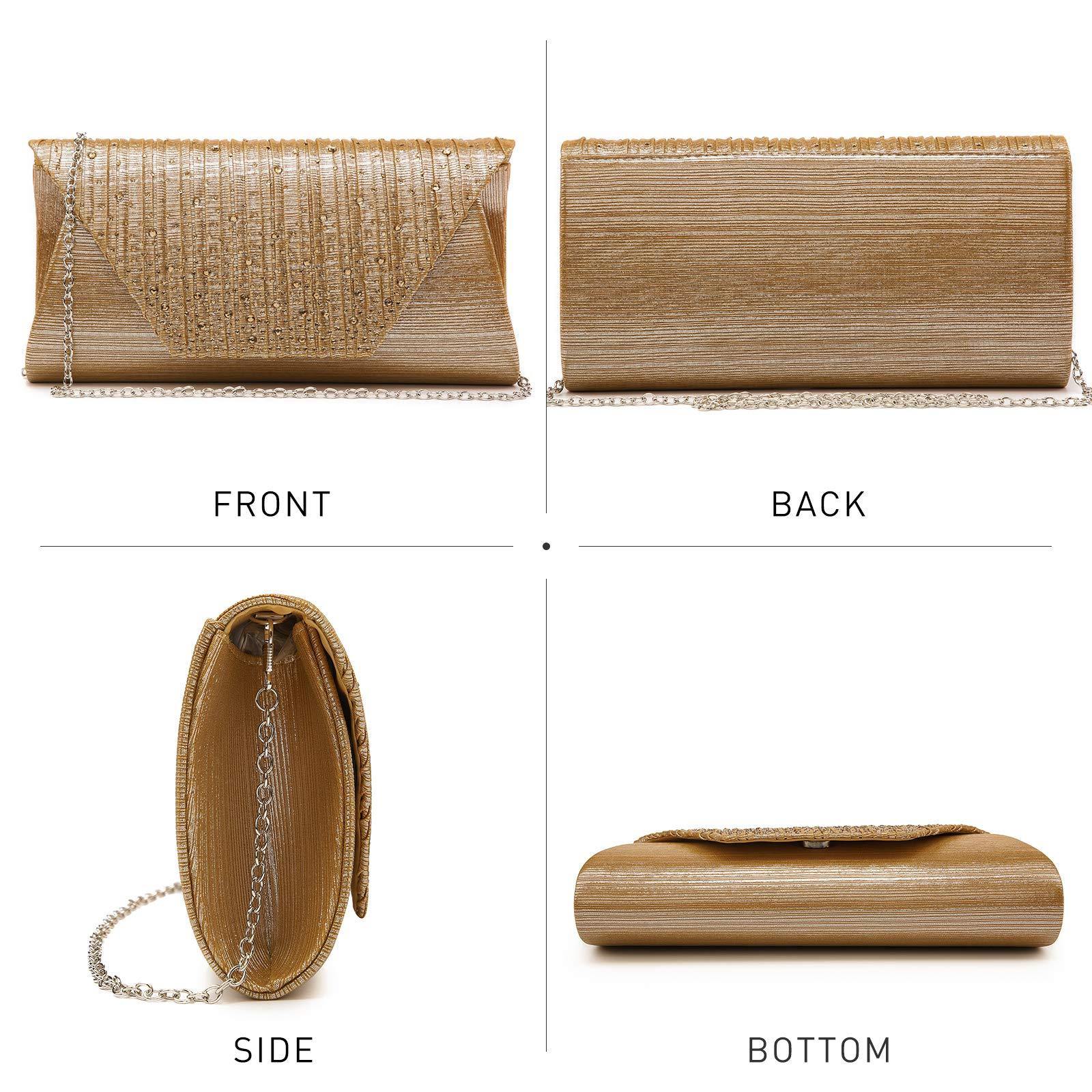 Women Glitter Rhinestone Wedding Evening Purse Envelope Clutch Dasein - Dasein Bags