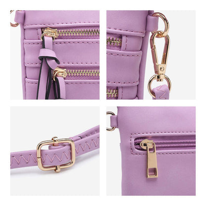 Lightweight Functional Multi Pocket Vegan Leather Shoulder Crossbody Bag l Dasein - Dasein Bags