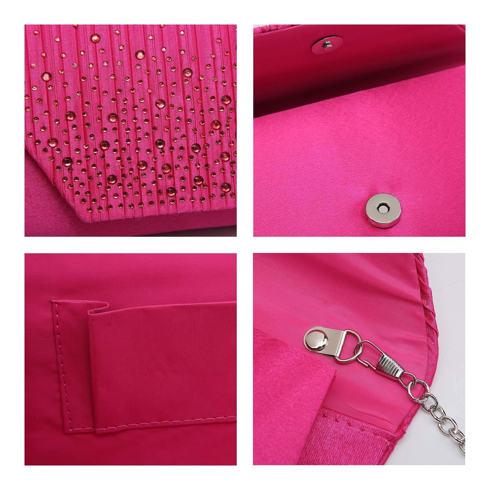 Women Glitter Rhinestone Wedding Evening Purse Envelope Clutch Dasein - Dasein Bags