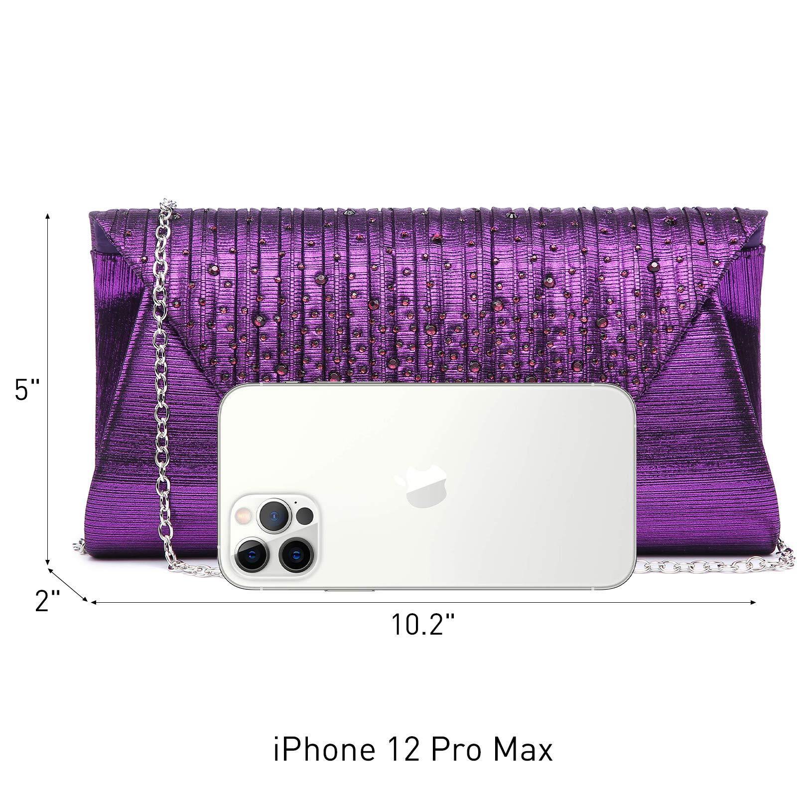 Women Glitter Rhinestone Wedding Evening Purse Envelope Clutch Dasein - Dasein Bags