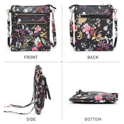 Lightweight Functional Multi Pocket Vegan Leather Shoulder Crossbody Bag l Dasein - Dasein Bags