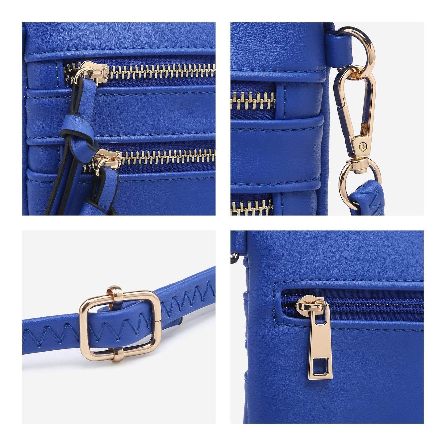 Lightweight Functional Multi Pocket Vegan Leather Shoulder Crossbody Bag l Dasein - Dasein Bags