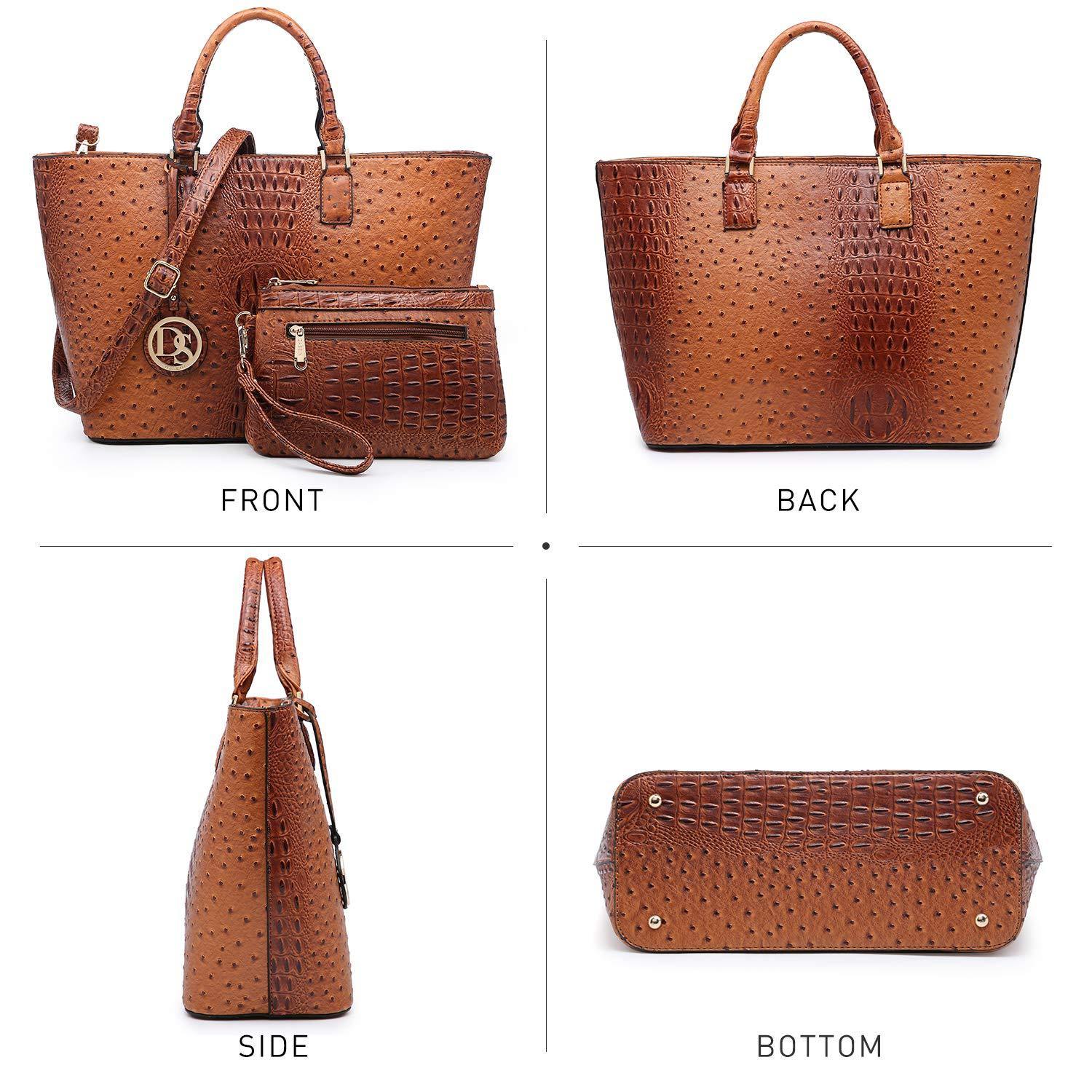 Fashion Embossed Pattern Tote with Matching Wallet - Dasein Bags