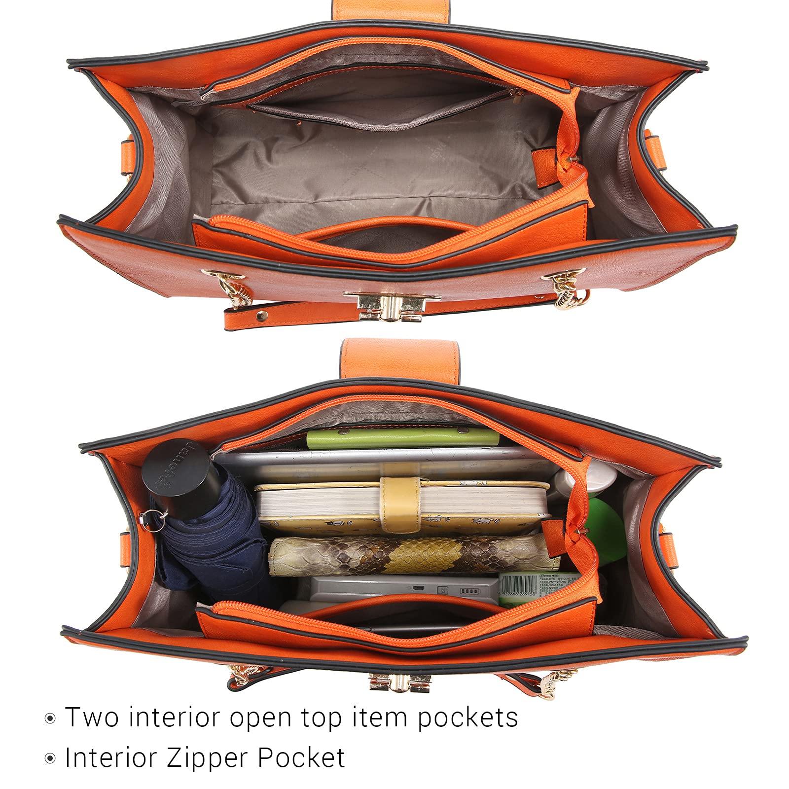 Women Fashion Chain Fashion Belt lock Tote Bags With Matching Clutch Dasein - Dasein Bags