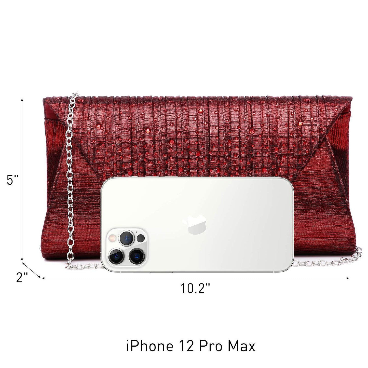 Women Glitter Rhinestone Wedding Evening Purse Envelope Clutch Dasein - Dasein Bags