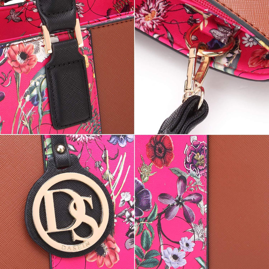 Fashion Stitching Color Large Tote Bag with Matching Wallet l Dasein - Dasein Bags