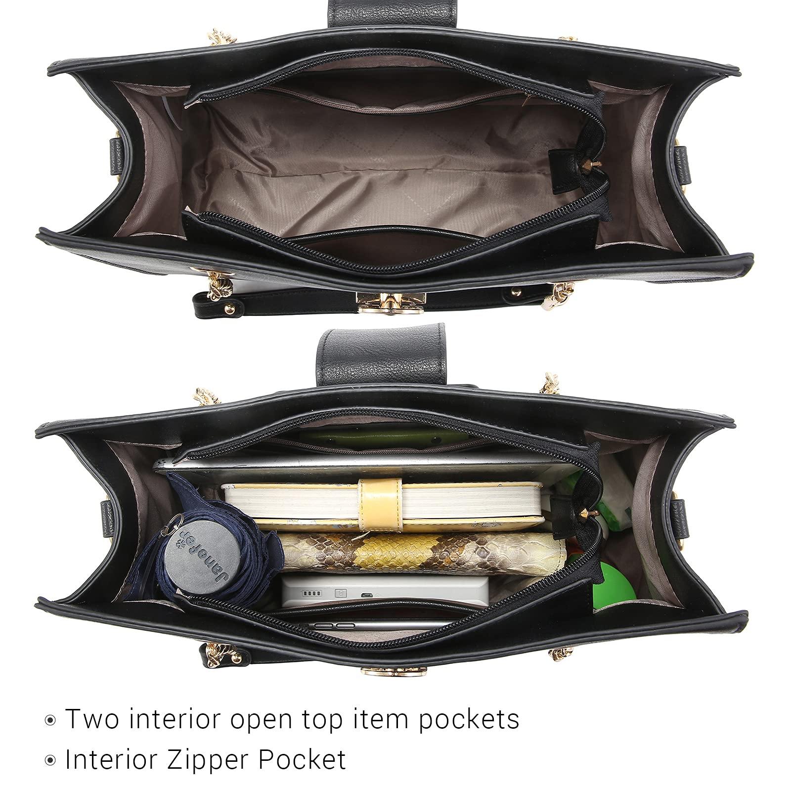 Women Fashion Chain Fashion Belt lock Tote Bags With Matching Clutch Dasein - Dasein Bags