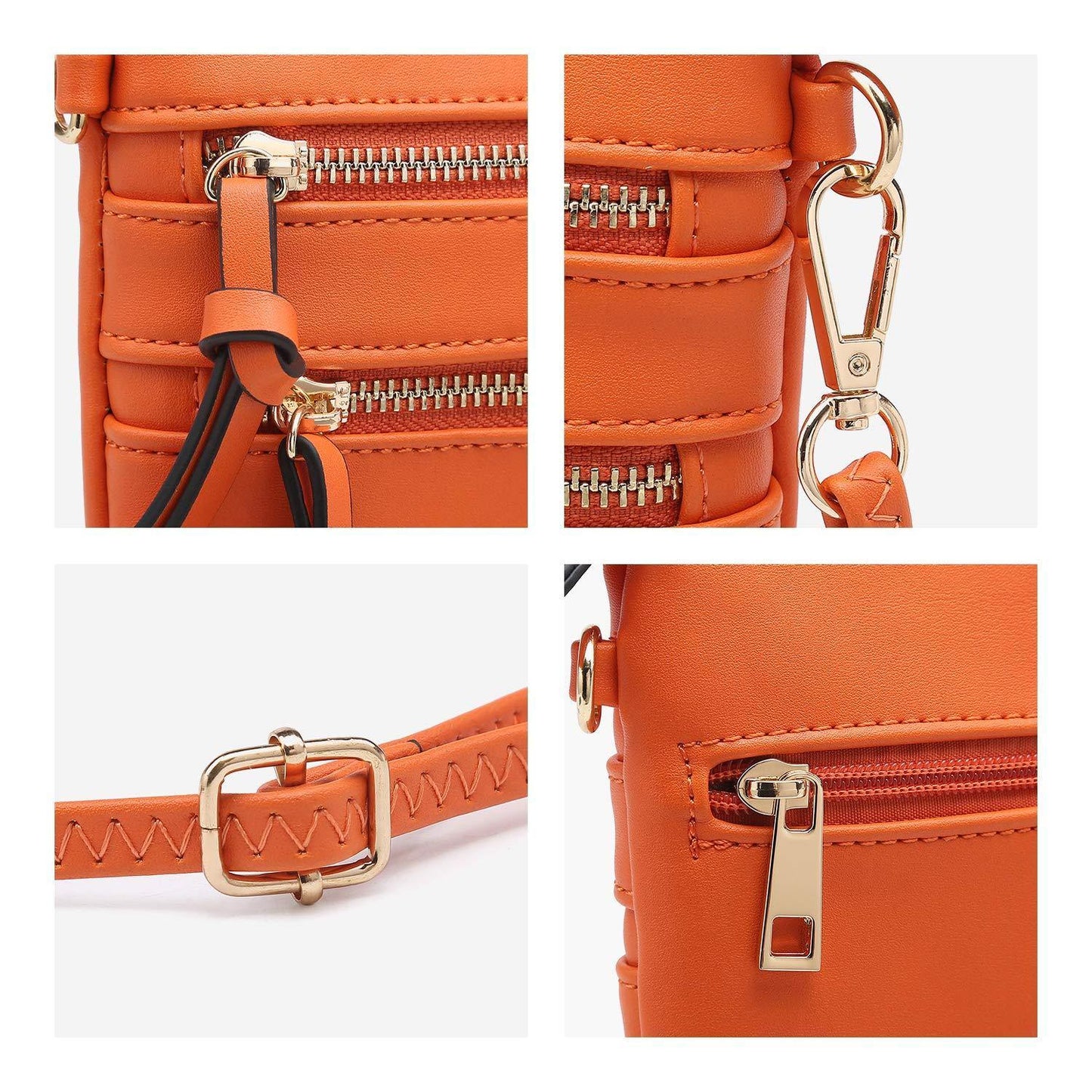 Lightweight Functional Multi Pocket Vegan Leather Shoulder Crossbody Bag l Dasein - Dasein Bags