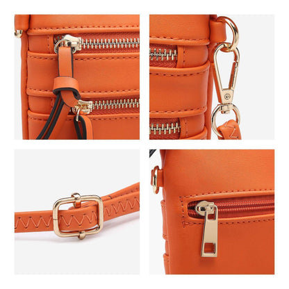 Lightweight Functional Multi Pocket Vegan Leather Shoulder Crossbody Bag l Dasein - Dasein Bags