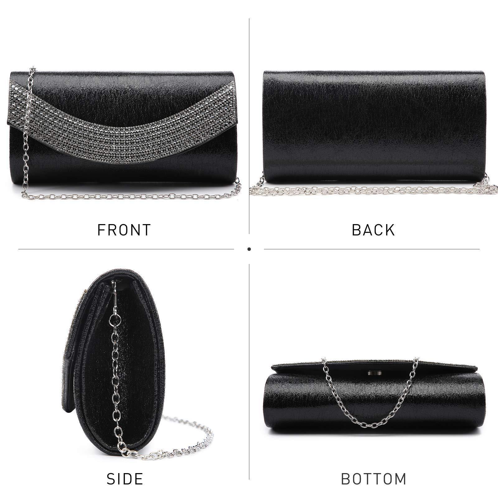 PU Leather Rhinestone Evening Bags Formal Wedding Party Purse Dasein - Dasein Bags
