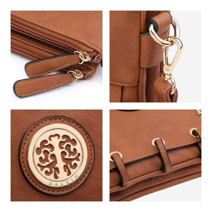 Small Size Emblem Retro Designer Crossbody Messenger Bag l Dasein - Dasein Bags