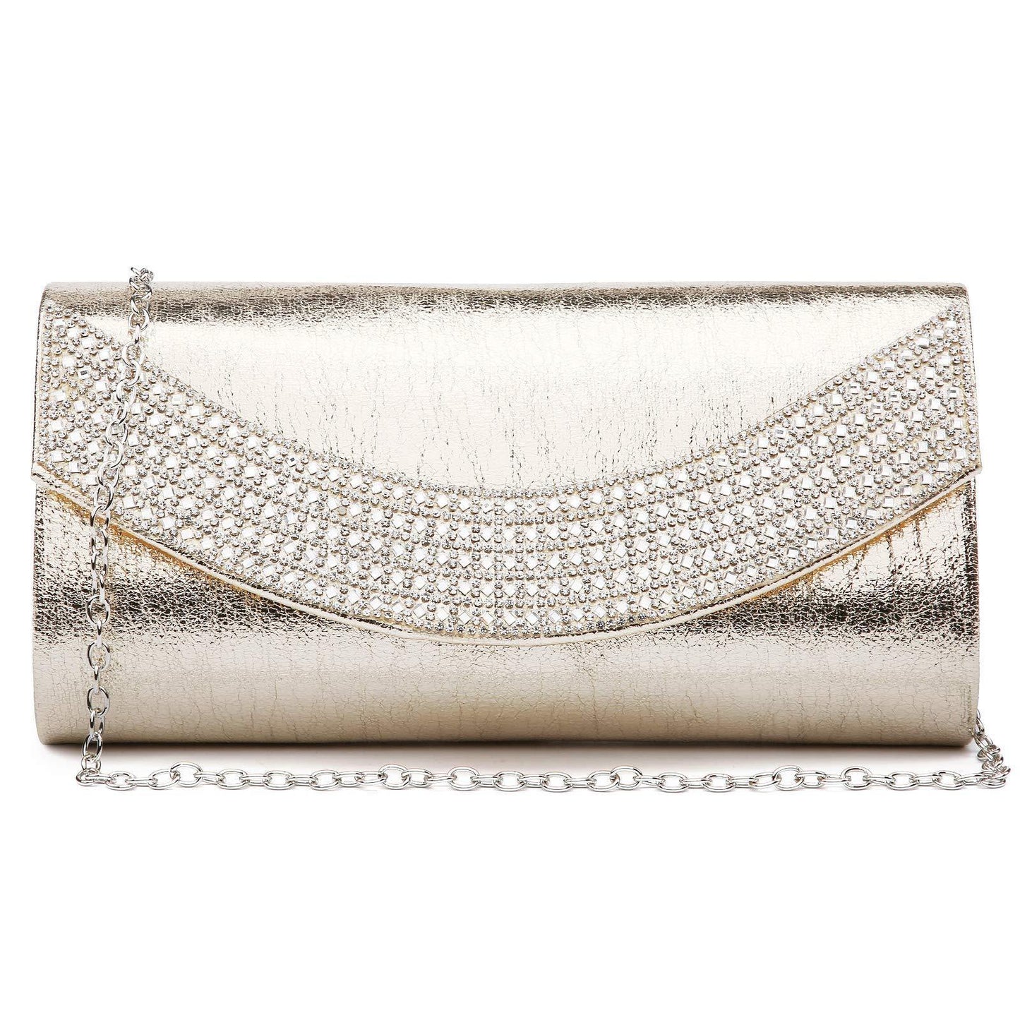 PU Leather Rhinestone Evening Bags Formal Wedding Party Purse Dasein - Dasein Bags