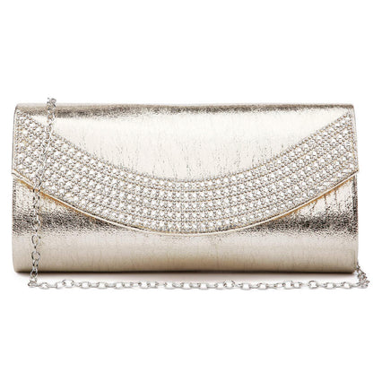 PU Leather Rhinestone Evening Bags Formal Wedding Party Purse Dasein - Dasein Bags