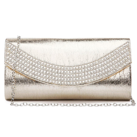 PU Leather Rhinestone Evening Bags Formal Wedding Party Purse Dasein - Dasein Bags