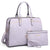 Gold-Tone Hardware Vegan Leather Textured Handbag with Matching Wallet l Dasein - Dasein Bags